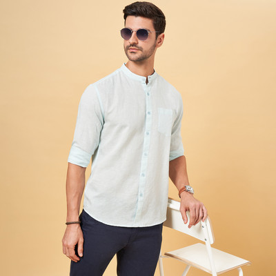 Byford by Pantaloons Men Solid Casual Light Blue Shirt