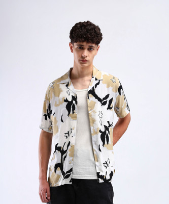 FLYING MACHINE Men Printed Casual White Shirt