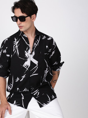 Bene Kleed Men Printed Casual Black Shirt