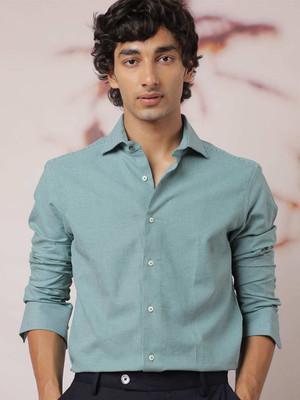 RARE RABBIT Men Solid Casual Green Shirt