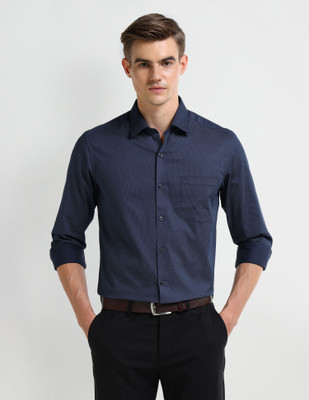 ARROW Men Geometric Print Formal Blue Shirt