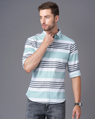 British Club Men Striped Casual Multicolor Shirt