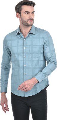 NUMERO UNO Men Checkered Casual Blue Shirt