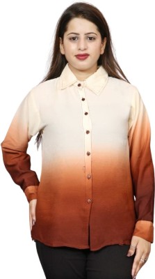 Three F choice collection Women Solid Casual Brown, White Shirt