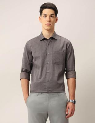 ARROW Men Printed Formal Grey Shirt