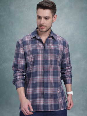 Roadster Men Checkered Casual Blue Shirt