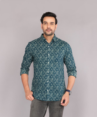 ravishree Men Printed Casual Blue Shirt