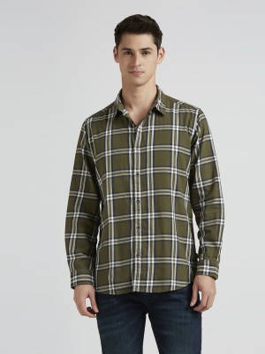 Pepe Jeans Men Checkered Casual Green, White Shirt