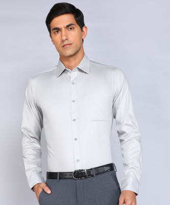 Raymond Men Solid Formal Grey Shirt