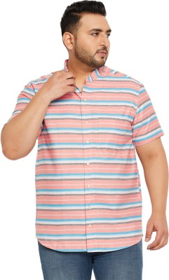 bigbanana Men Striped Casual Pink Shirt