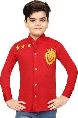 StylerOn Boys Printed Casual Red Shirt