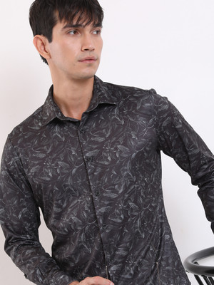 HIGHLANDER Men Printed Casual Black Shirt