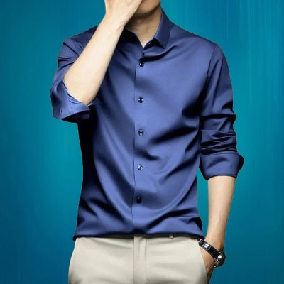 SATADHAR ENTERPRISES Men Solid Casual Blue Shirt