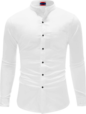 Shivark Men Solid Casual White Shirt