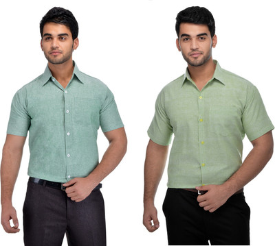 DESHBANDHU KHADI Men Solid Formal Multicolor Shirt(Pack of 2)