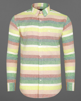 french crown Men Striped Casual Multicolor Shirt
