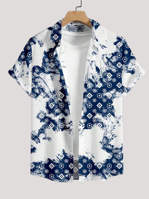 Billion Men Printed Casual Blue, White Shirt