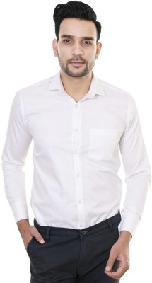 UV FASHION Men Self Design Casual White Shirt