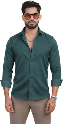 IKON FASHION Men Solid Casual Dark Blue Shirt