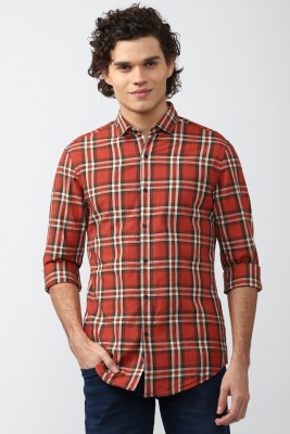 PETER ENGLAND Men Checkered Casual Red Shirt