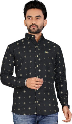 Stellalifestyle Men Printed Casual Black Shirt