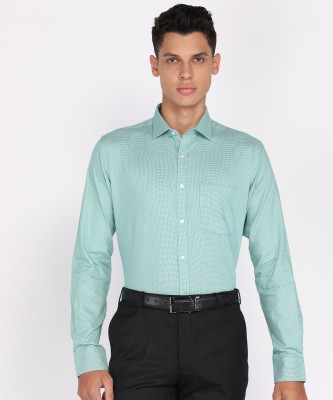 PARK AVENUE Men Self Design Formal Green Shirt