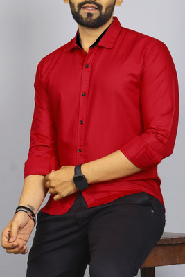 METRONAUT Men Solid Casual Red Shirt