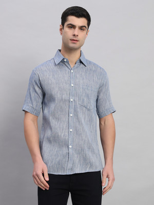 Ravaiyaa - Attitude Is Everything Men Solid Casual Grey Shirt