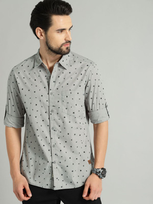 Roadster Men Printed Casual Grey Shirt