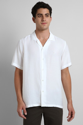 Simon Carter London Men Solid Casual White Shirt