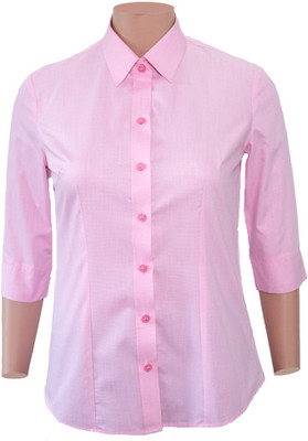 ZUNAIRA GARMENTS Women Solid Formal Pink Shirt
