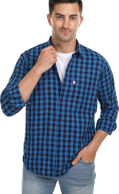 Shreyash Textiles Fab Men Solid Casual Blue Shirt