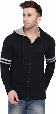 tfurnish Men Solid Casual Black Shirt