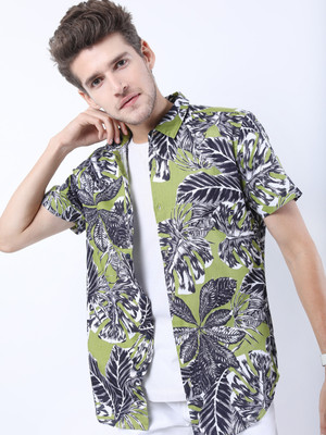 HIGHLANDER Men Solid Casual Green Shirt