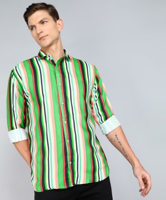 Indian Fashionista Men Striped Casual Multicolor Shirt