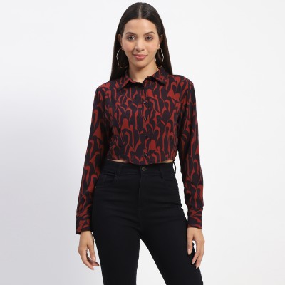 MADAME Women Printed Casual Red Shirt