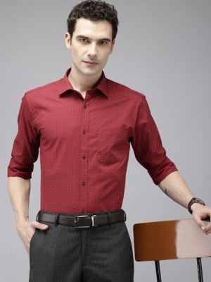 PARK AVENUE Men Printed Formal Maroon Shirt