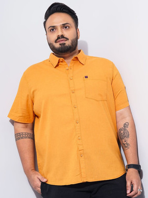 Hardsoda Men Solid Casual Yellow Shirt