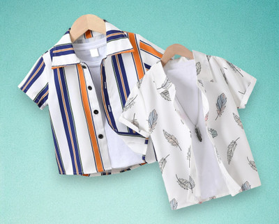 Sparrow ENTERPRISE Boys Printed Casual Multicolor Shirt(Pack of 2)