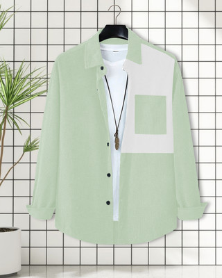 METRONAUT Men Self Design Casual Green Shirt