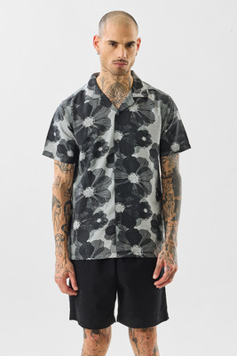 Snitch Men Printed Casual Grey Shirt