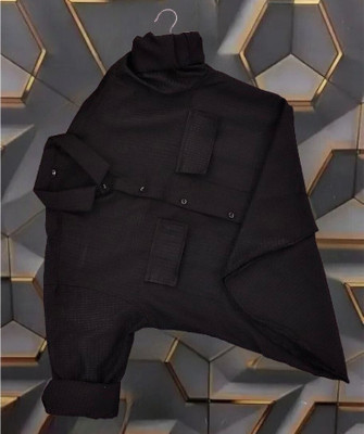 SHFASHION Men Printed Casual Black Shirt