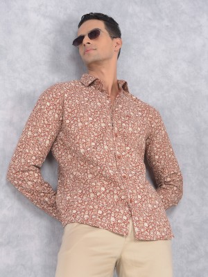 CRIMSOUNE CLUB Men Printed Casual Brown Shirt