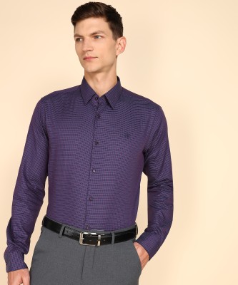 Raymond Men Checkered Casual Purple Shirt