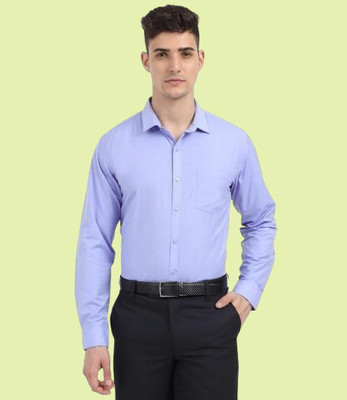 Super Weston Men Solid Formal Light Blue Shirt