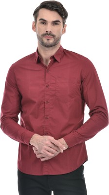 NUMERO UNO Men Solid Casual Maroon Shirt