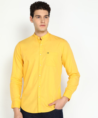 PETER ENGLAND Men Solid Casual Yellow Shirt