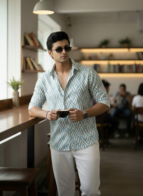 INDICLUB Men Self Design Formal Multicolor Shirt