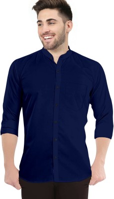 VTEXX Men Solid Casual Dark Blue Shirt