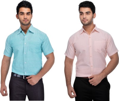 DESHBANDHU KHADI Men Solid Formal Multicolor Shirt(Pack of 2)